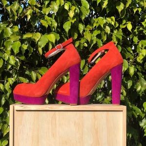 DKNY Corey color block heels